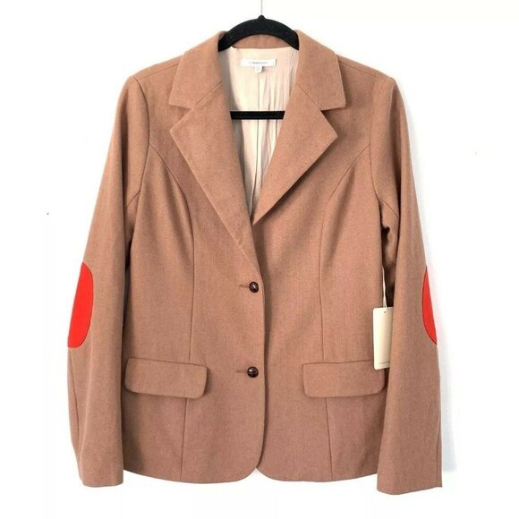 41 Hawthorn Stitch Fix Size S Camel Blazer Red Elbow Patch Career